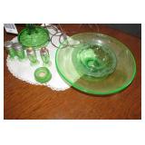 Aladdin electrified lamp, green dep...