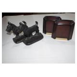 Cast iron dog bookends and Matina b...