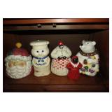 Cookie jar collection and cast iron...