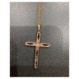 Victorian cross necklace with ameth...