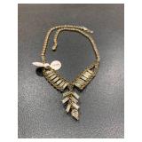 Gold-colored necklace with rhinesto...