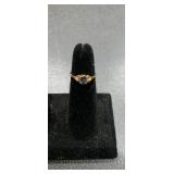 10K gold ring with sapphire and dia...