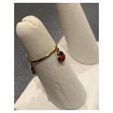 18K Italian ladybug ring, small ban...