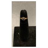 10K gold ring with blue sapphire-li...