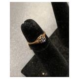 10K gold ring with blue sapphire-li...