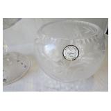 Lead crystal pieces, glass painted ...