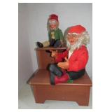 Gnome and elf sitting on steps, one...