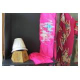 Asian clothing and lamp shades...