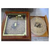 Box and tote of Christmas items...