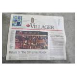 Box and tote of Christmas items...