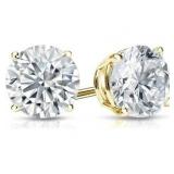 2.00 Carat Diamond Stud Earrings 14K Gold