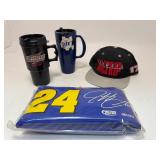 Jeff Gordon Sling Cooler, 2 Travel Mugs, Darrel Waltrip #17 Hat
