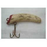 Vintage Red & White Wooden Lure