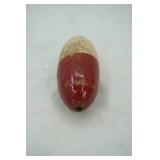 Vintage Red & White Wooden Bobber 3.5" long