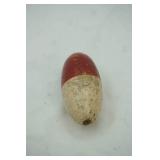 Vintage Red & White Wooden Bobber 3.5" long