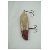 Vintage Wooden Fishing Lure Red & White 3.5" long
