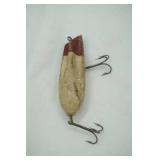 Vintage Wooden Fishing Lure Red & White 3.5" long