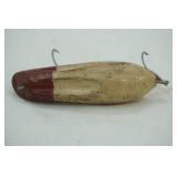 Vintage Wooden Fishing Lure Red & White 3.5" long