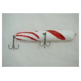 Vintage topwater plug, hand painted. 5.5" wooden