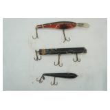 Antique/Vintage Wooden Lures (3ct) 6"-9.5"