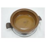 Vintage Brown Betty Casserole Dish with Stand