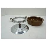 Vintage Brown Betty Casserole Dish with Stand