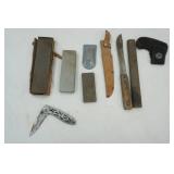 Knives, Sharpening Stones, and Sheath
