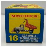 1964 Original Matchbox Lesney No. 16 Scammell Mountaineer Snow Plough With Original Box