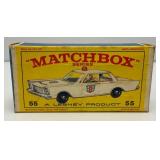 1965 Matchbox Lesney No. 55 Ford Galaxie Police Car In Original Box