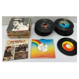 Large Group Of 45 Records Including Beatles, Elvis, Rolling Stones & More