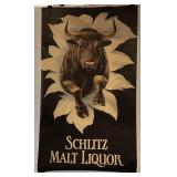1980 SHLITZ Malt Liquor Bull Poster 40" W x 66" T