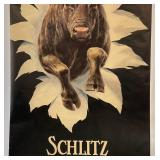1980 SHLITZ Malt Liquor Bull Poster 40" W x 66" T