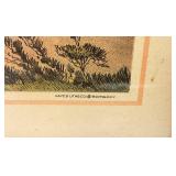 Frasmed Behind Glass Antique Lithograph Print Of The Execution Of The Thirty-Eight Sioux Indians At Mankato Minnesota December 26, 1862 15" x 21"