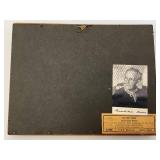 Vintage Grandma Moses Framed Barkcloth "The Red Barn" Print Framed 6 5/8 x 8 5/8