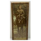 Very Old (Desutter) Hand Colored Photo Of Soldier On Horse 6 1/2" x 14 1/2"