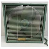 Retro Seafoam Green GE Metal Box Fan (Nice Conditon) Works But Needs A Shot Of Oil 22 1/2" x 22 1/2"