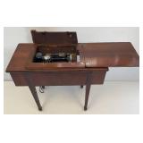 1948 SINGER Sewing Machine In Cabinet Made In The Elizabethport, New Jersey USA Factory (With Extras)