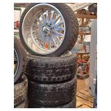Lot of (4) American Force P305/35R24 Tires on American Force 24" 8-bolt Rims (8x180 bolt pattern)