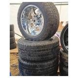 Lot of (4) LT305/55R20 Tires on American Truxx 20" 8-bolt Rims (8x180 bolt pattern)