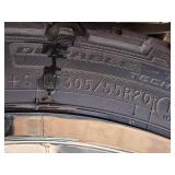 Lot of (4) LT305/55R20 Tires on American Truxx 20" 8-bolt Rims (8x180 bolt pattern)