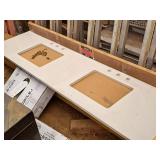 Ceramic Countertop with (2) Sink Cutouts and Back Splash U2015-W-1