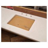 Ceramic Countertop with (2) Sink Cutouts and Back Splash U2015-W-1