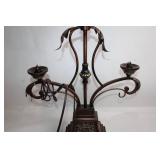Antique Victorian Style Bronze Candelabra Table Lamp