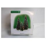 Set of 3 Twinkling Green Lit Trees Village Accessories
