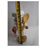 Wooden Chef Nutcracker with Spoon and Fabric Accents