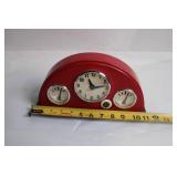 Retro Red Desktop Clock with Gas and RPM Gauges Design
