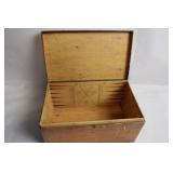 Vintage Wooden Chessboard Storage Box with Checkered Design