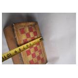 Vintage Wooden Chessboard Storage Box with Checkered Design