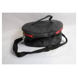 Black Nylon Travel Bag with Red Zipper