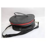 Black Nylon Travel Bag with Red Zipper